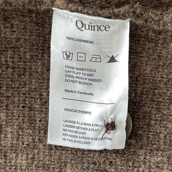 Quince XS 100% Mongolian Cashmere Structured Cardigan Brown EUC! - Picture 6 of 6